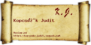 Kopcsák Judit névjegykártya